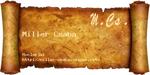 Miller Csaba névjegykártya