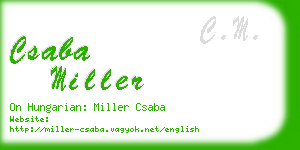 csaba miller business card